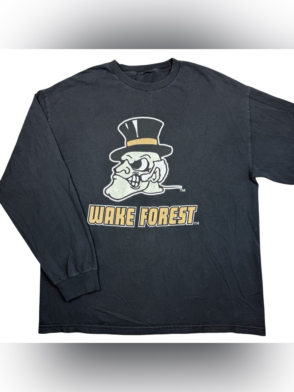 VTG 90s Wake Forest Demon Deacons Men’s Big Face Logo Long Sleeve t-shirt XL